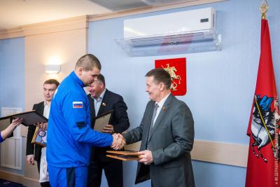 Чествование победителей и призеров Первенства мира по самбо в Мосгордуме
