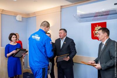 Чествование победителей и призеров Первенства мира по самбо в Мосгордуме